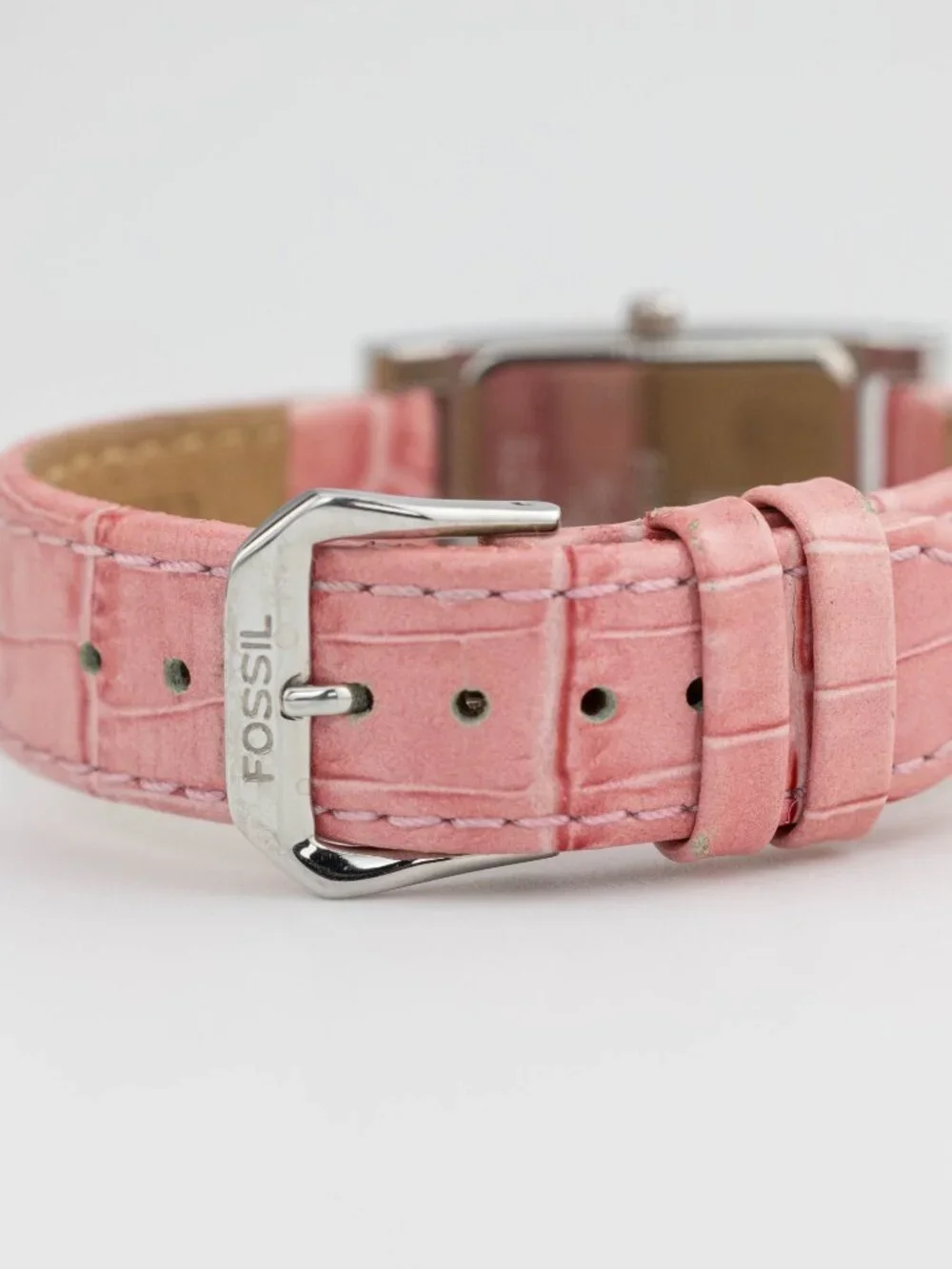 Fossil F2 ES-9901 Crystal Pave Leather Quartz Analog Women's Watch New Battery